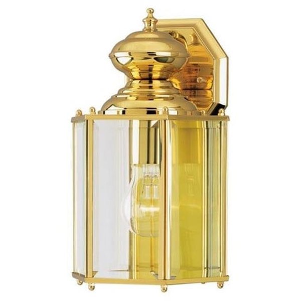 Brightbomb One Light Outdoor Wall Lantern; Polished Brass BR145029